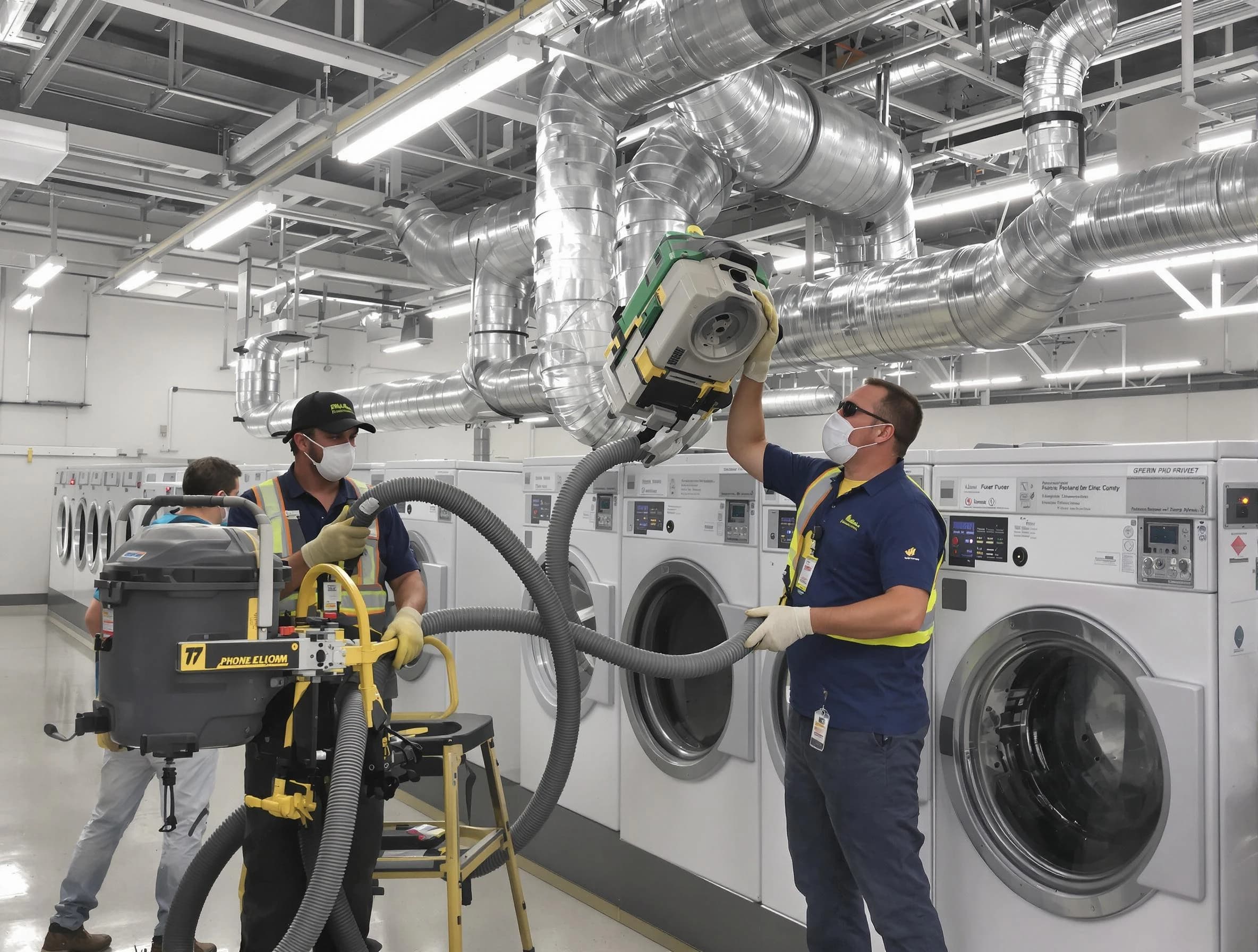 Wilkinsburg Dryer Vent Cleaning team cleaning large-scale industrial dryer vent systems at a facility in Wilkinsburg