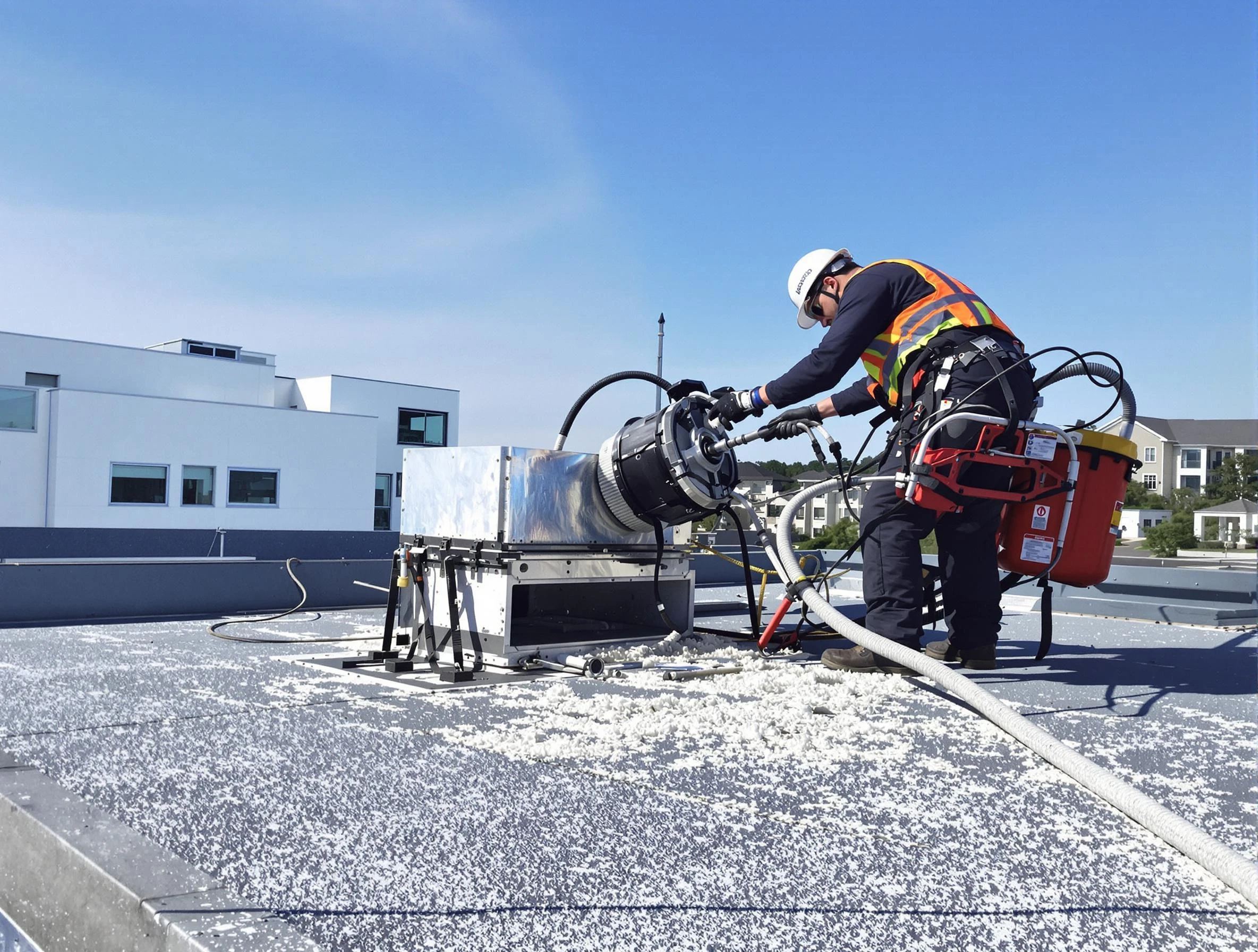 Cleaning Dryer Vent On Roof in Wilkinsburg